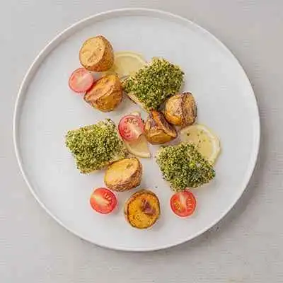 Herb Lemon Crusted Fish With Chateaux Potatoes